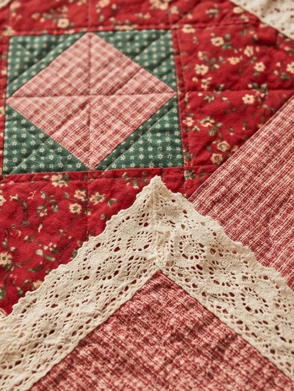 Red Patchwork Apron Set - Picture 8 of 8